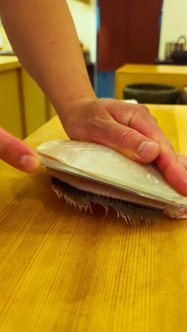 🍣 自由が丘の隠れ家 江戸前鮨

かわはぎ 

素材と向き合う、丁寧な手仕事。

頭を落とし、皮を剥ぎ、
三枚におろして、一切れずつ丁寧に切り出す。

それぞれの工程を確かな手仕事で。
素材の持ち味を生かすための、繊細な仕込み。

一貫の鮨へとつながる、職人の仕事です。

6mの檜カウンターで味わう、
大将のおまかせコース。

ご予約はプロフィールリンクより📩

—

Kawahagi — Filefish

From whole fish to carefully cut sashimi,
each stage calls for a practiced hand and a keen eye.

Removing the head, peeling away the skin,
then filleting and cutting the flesh with precision.

A quiet expression of craftsmanship,
guided by respect for the ingredient.

The art of Edomae sushi, one step at a time.

An omakase experience at our 6m hinoki counter in Jiyugaoka, Tokyo.

Reservations via the link in our profile.